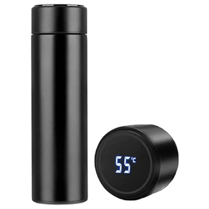 LED thermos bottle black