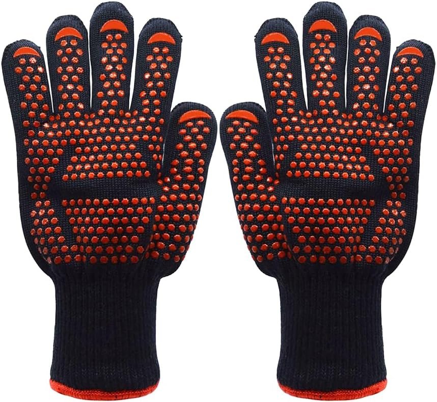 Heat Resistant Silicone Non-Slip BBQ Grill Oven Gloves (1)