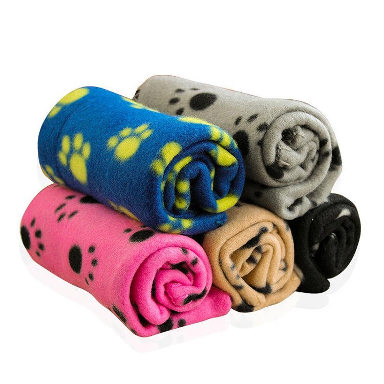 Soft Fleece Luxury Paw Prints Pet Blanket for Dogs and Cats (4)